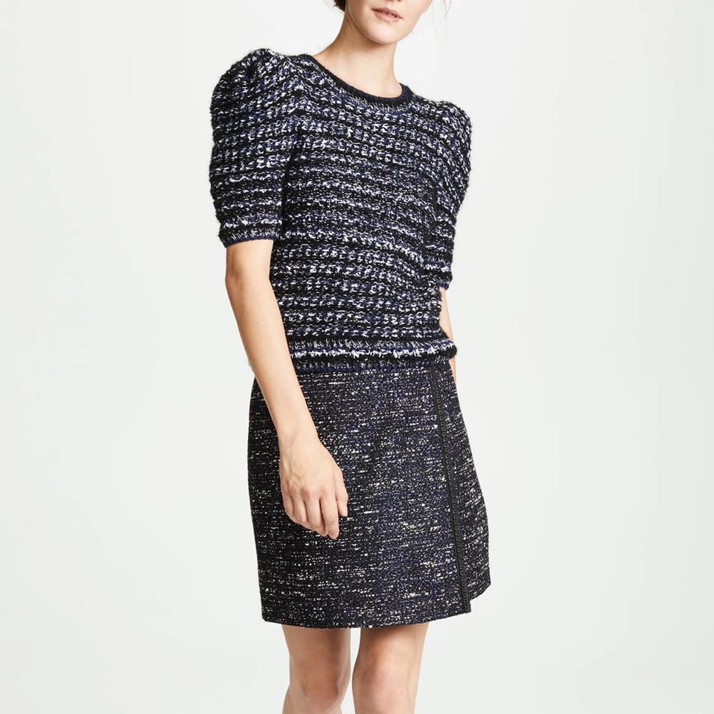 Adam Lippes Wrap Effect Boucle-Tweed Skirt